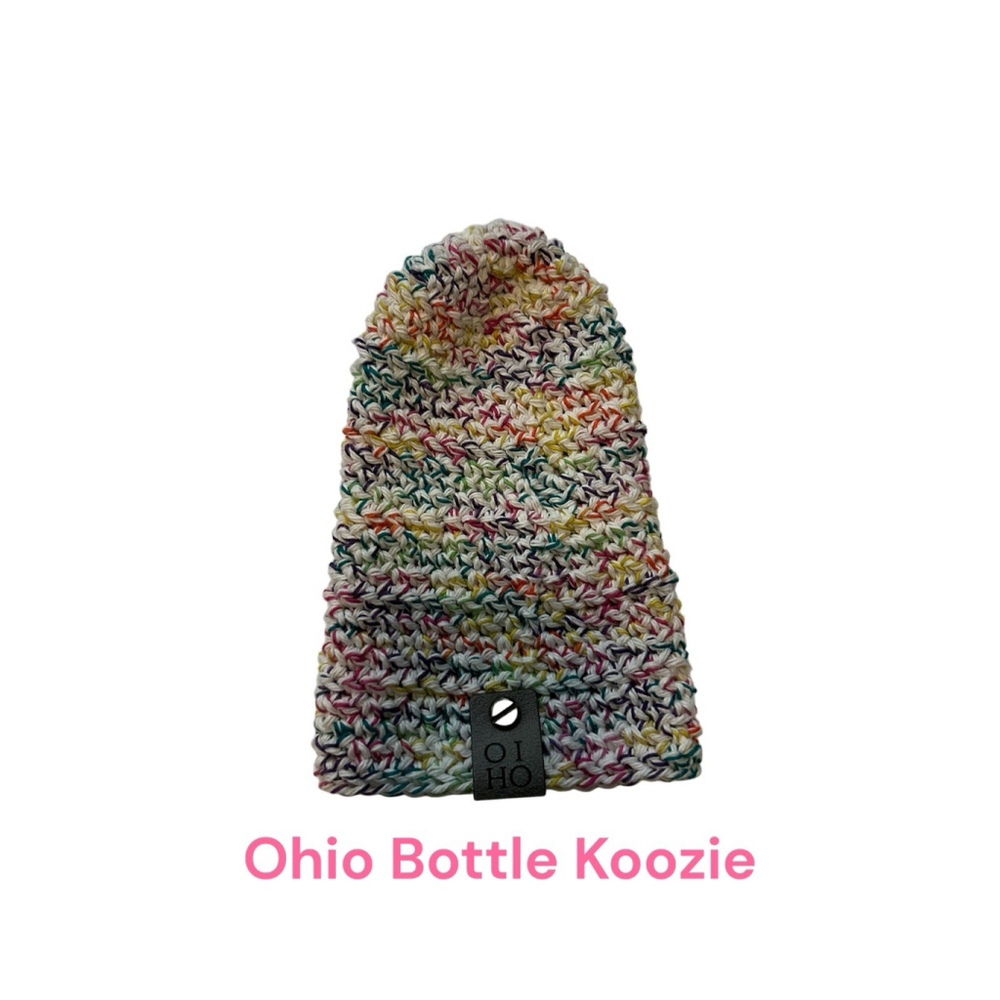 Bottle Koozie Multicolor Ohio on Bottom 7.5" Tall New